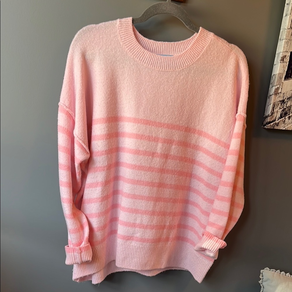 Pink Striped Women's Sweater